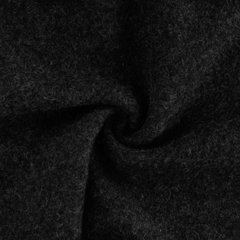 Tissu Laine bouillie  Isolde uni Noir