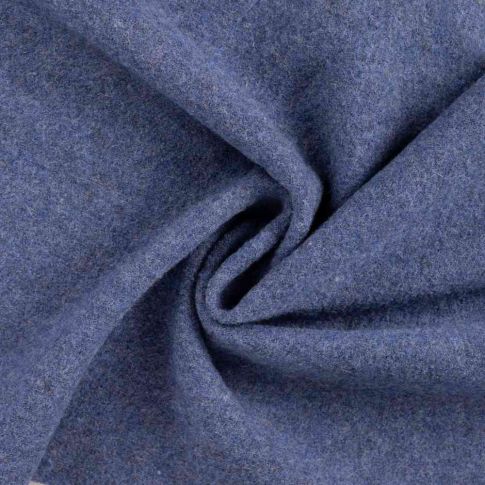 Tissu Laine bouillie  Isolde uni Bleu lavande