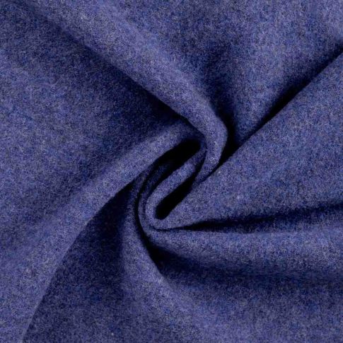 Tissu Laine bouillie  Isolde uni Bleu cobalt