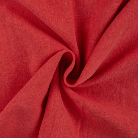 Tissu Lin lavé uni Corail