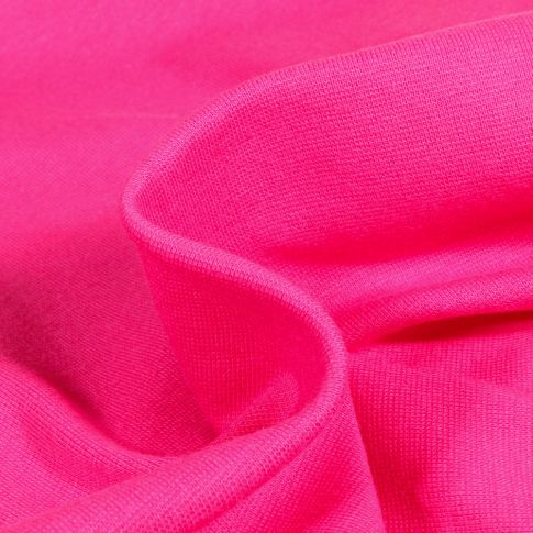 Tissu Jersey Bord côte uni Rose bonbon