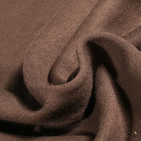 Tissu Jersey Bord côte uni Marron