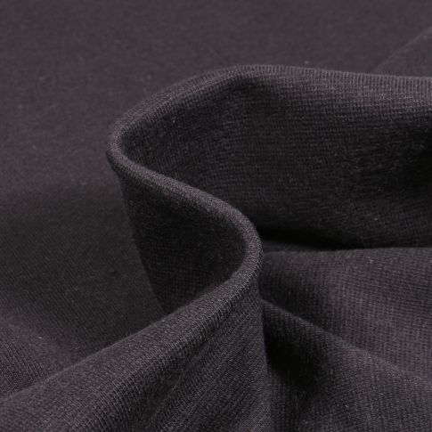 Tissu Jersey Bord côte uni Noir