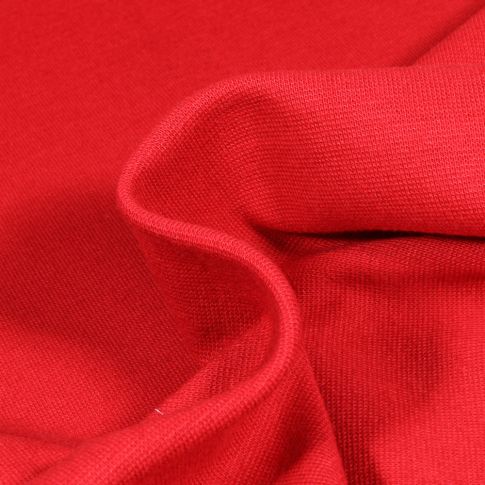 Tissu Jersey Bord côte uni Rouge