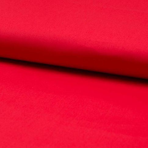 Tissu Popeline de coton unie stretch Rouge