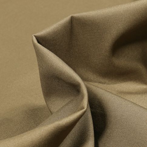 Tissu Popeline de coton unie stretch Vert kaki