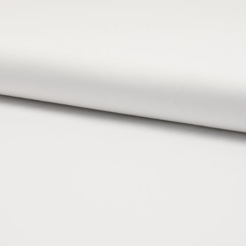 Tissu Popeline de coton unie stretch Blanc