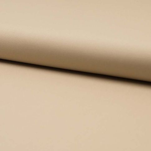 Tissu Popeline de coton unie stretch Beige