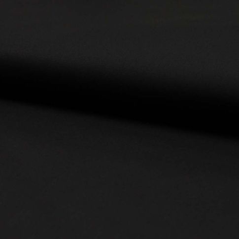 Tissu Popeline de coton unie stretch Noir