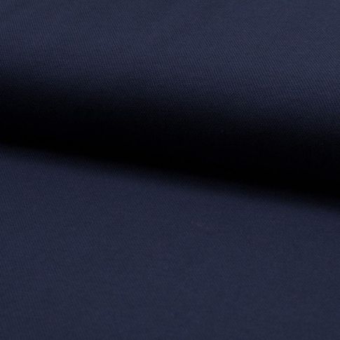 Coupon Tissu Jersey Piqué de coton spécial Polo Bleu marine - Coupon de 30 cm