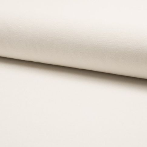 Coupon Tissu Jersey Piqué de coton spécial Polo Blanc cassé - Coupon de 20 cm