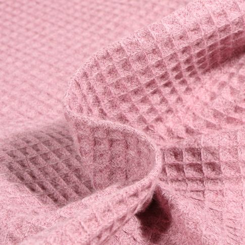 Tissu Nid d'abeille chiné Rose