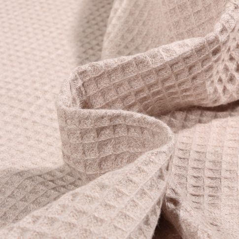 Tissu Nid d'abeille chiné Crème