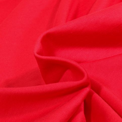 Tissu Jersey Coton uni Lèna sur fond Rouge