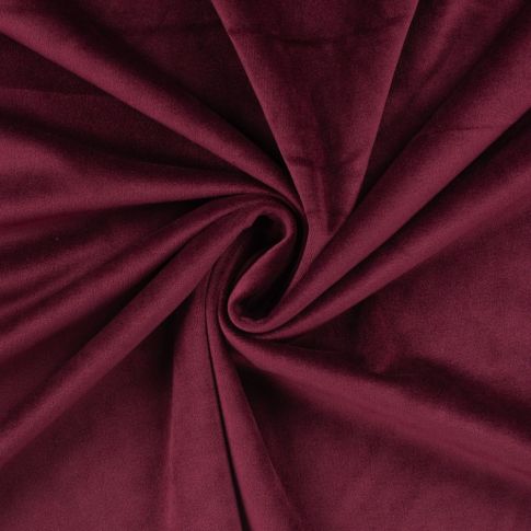 Tissu Velours ras d'habillement uni Bordeaux