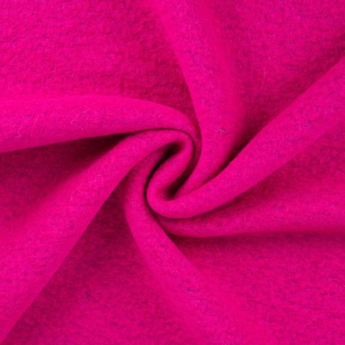 Tissu Laine bouillie uni Rose fuchsia