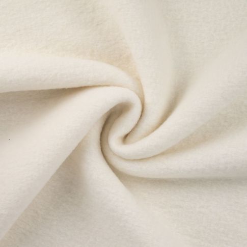 Tissu Laine bouillie uni Ecru