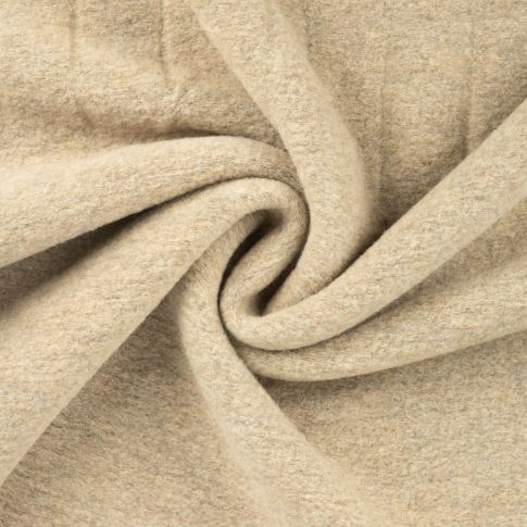 Tissu Laine bouillie uni Beige sable