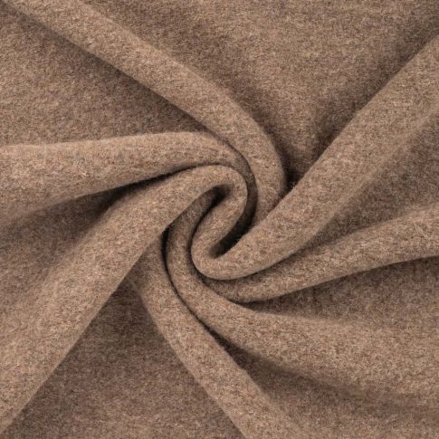 Tissu Laine bouillie uni chiné Taupe