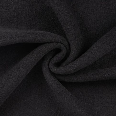 Tissu Laine bouillie uni Noir