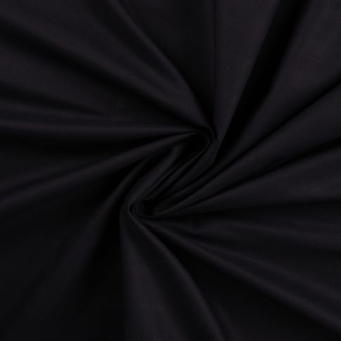 Tissu Coton satiné uni Noir
