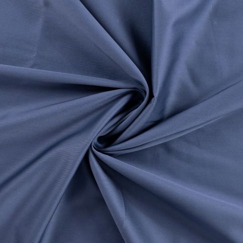 Tissu Coton satiné uni Bleu denim