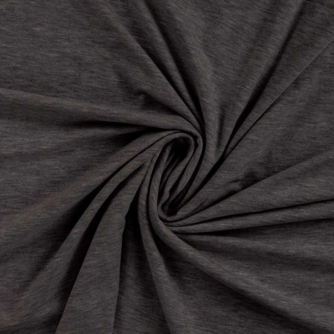 Tissu viscose Milan extensible uni Gris anthracite chiné