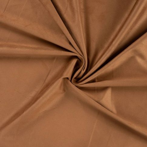 Coupon Tissu suédine double face Marron clair - Coupon de 20 cm