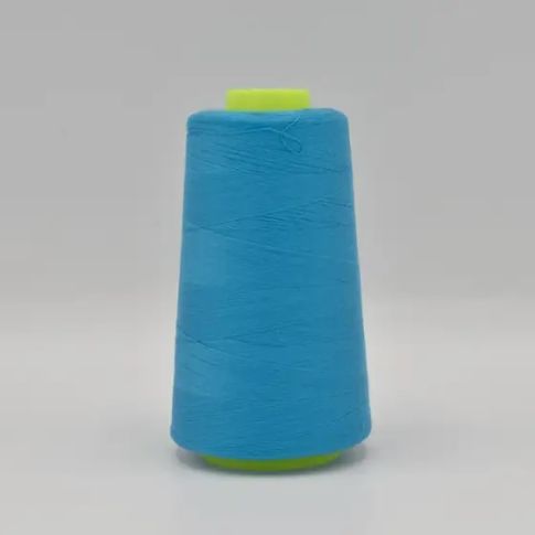 Cône de fil surjeteuse 100% Polyester 2740m Bleu clair