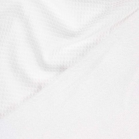 Tissu Nid d'abeille envers Eponge Viscose Blanc