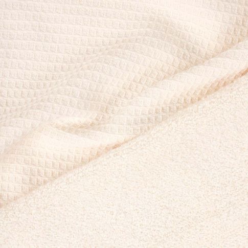 Tissu Nid d'abeille envers Eponge Viscose Ecru