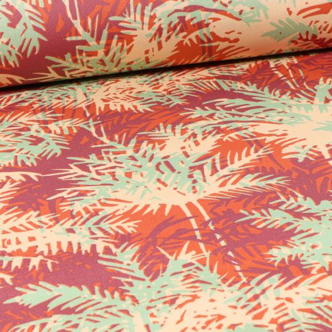 Tissu Toile Transat Dralon Bambou sur fond Orange