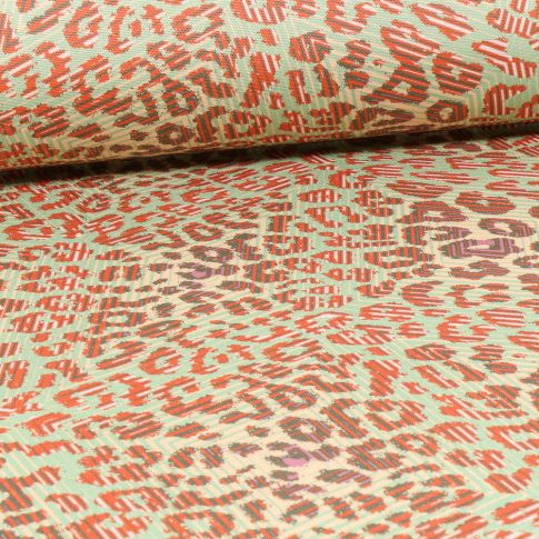 Tissu Toile Transat Dralon Léo sur fond Vert d'eau