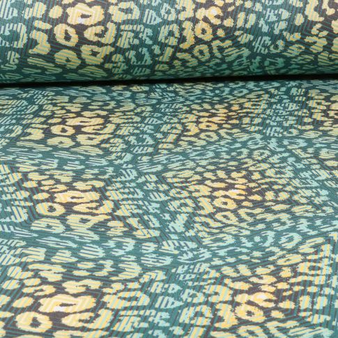 Tissu Toile Transat Dralon Léo sur fond Vert