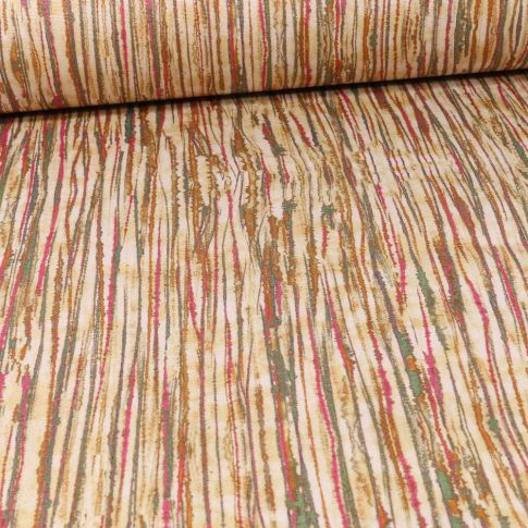 Tissu Toile Transat Dralon Rayures destructurées sur fond Beige