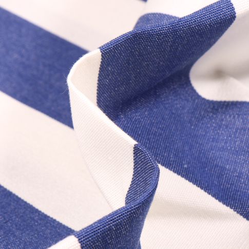 Tissu Toile extérieure Dralon Grande largeur Rayures sur fond Bleu