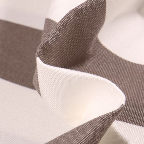 Tissu Toile extérieure Dralon Grande largeur Rayures sur fond Taupe