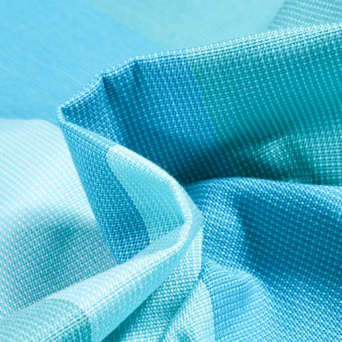 Tissu Toile extérieure Dralon Grande largeur Rayures Boston sur fond Bleu turquoise