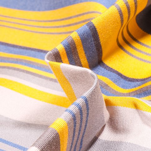 Tissu Toile extérieure grande largeur Dralon Collioure sur fond Jaune