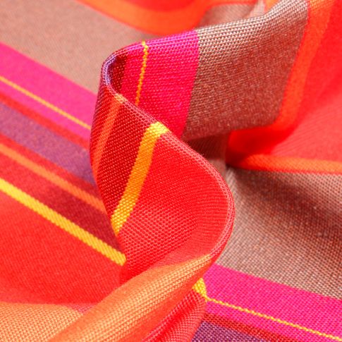 Tissu Toile extérieure grande largeur Dralon St Tropez sur fond Rouge