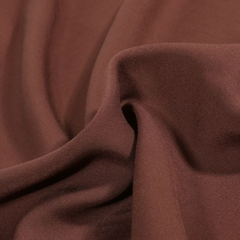 Tissu Viscose uni Poppy Marron