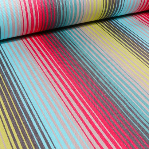 Tissu Toile extérieure Dralon Bandol sur fond Bleu turquoise