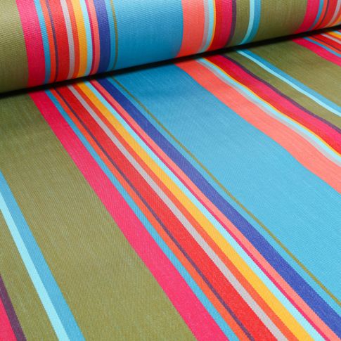 Tissu Toile extérieure Dralon Calvi sur fond Bleu