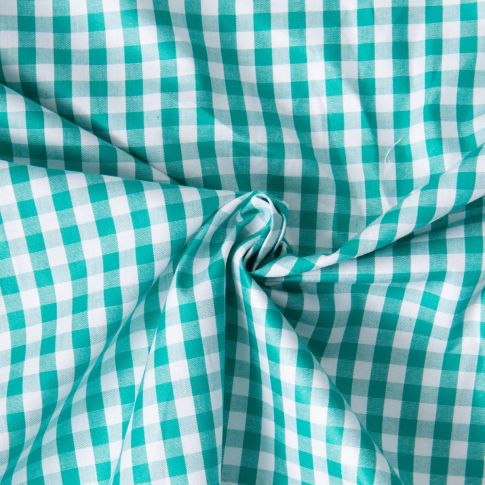 Tissu Vichy Laury Petits carreaux 5 mm Vert émeraude