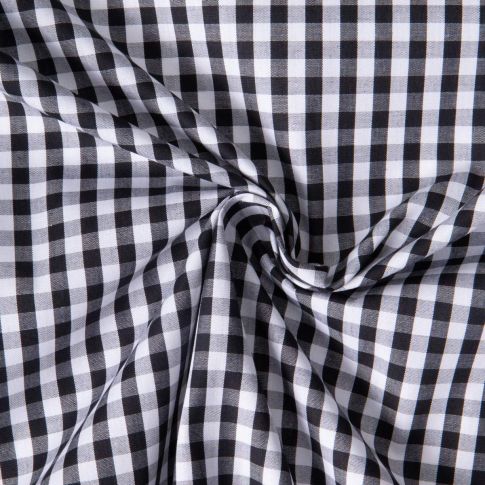 Tissu Vichy Laury Petits carreaux 5 mm Noir