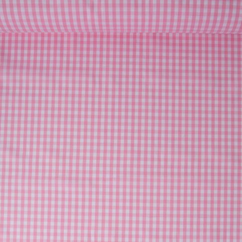 Tissu Vichy Laury Petits carreaux 5 mm Rose