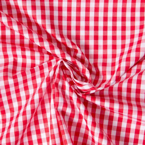Tissu Vichy Laury Petits carreaux 5 mm Rouge