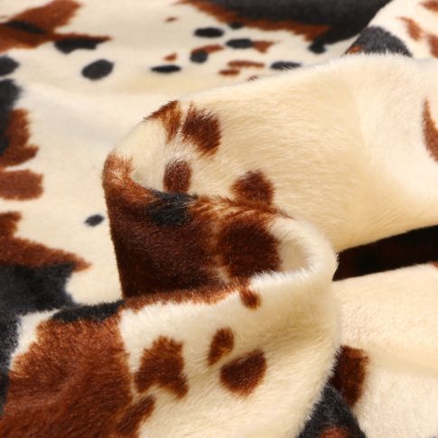 Tissu Velours Peau de bête Beige
