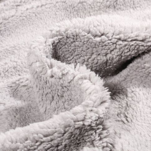 Tissu Fausse fourrure Mouton Pilou uni Gris