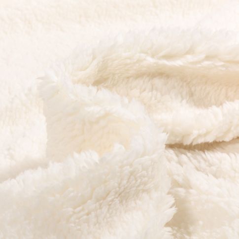 Tissu Fausse fourrure Mouton Pilou uni Ecru